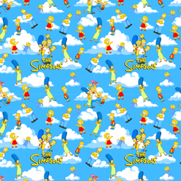 [VSI1000] BRUSH ESTAMPADO THE SIMPSON FONDO NUBES