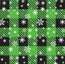 [NCR1003] BRUSH ESTAMPADO CUADROS NEGROS Y VERDE