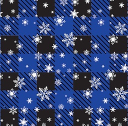 [NCR1004] BRUSH ESTAMPADO CUADROS AZUL Y NEGRO