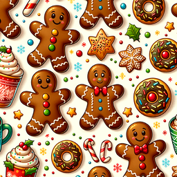 [NMK1018] BRUSH ESTAMPADO GALLETITAS NAVIDEÑAS