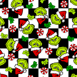 [NGR1015] BRUSH ESTAMPADO GRINCH CUADRICULADOS