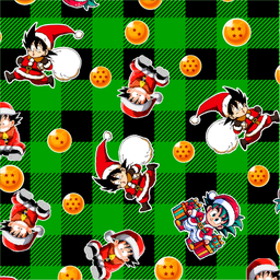 [NDR1002] BRUSH ESTAMPADO DRAGON BALL NAVIDEÑO FONDO CUADROS