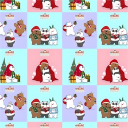 [NES1003] BRUSH ESTAMPADO ESCANDALOSOS NAVIDAD CUADROS