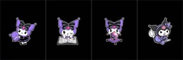 [FKM1001] BRUSH ESTAMPADO FRENTES KUROMI FONDO NEGRO NIÑA
