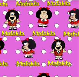 [DMF1003] BRUSH ESTAMPADO MAFALDA FONDO FUCSIA