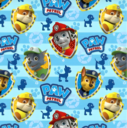 [VPP1008] BRUSH ESTAMPADO PAW PATROL FONDO CELESTE & TURQUESA