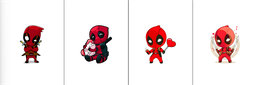 [FDE1001] BRUSH ESTAMPADO FRENTES BLANCO DEADPOOL NIÑO