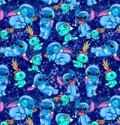 [DST1007] BRUSH ESTAMPADO STITCH DORMILON FONDO AZUL