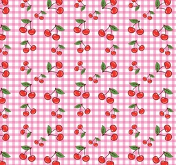 [FLO1076] BRUSH ESTAMPADO CEREZA CUADROS