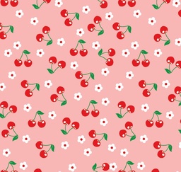 [FLO1077] BRUSH ESTAMPADO CEREZA CON FLORES
