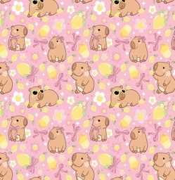 [ACB1007] BRUSH ESTAMPADO CAPIBARA  C LIMON ROSA