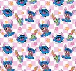 [DST1010] BRUSH ESTAMPADO STITCH CUADROS ROSADOS