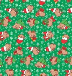 [ACB1015] BRUSH ESTAMPADO CAPIBARA NAV VERDE