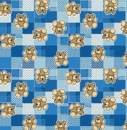 [VCO1000] BRUSH ESTAMPADO OSITOS CUADROS AZULES