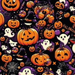 [HWN1000] BRUSH ESTAMPADO CALABAZAS Y FANTASMAS