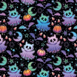 [HWN1006] BRUSH ESTAMPADO GATOS FANTASMA