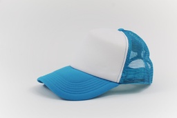 [10094] GORRA MALLA CELESTE-BLANCO    