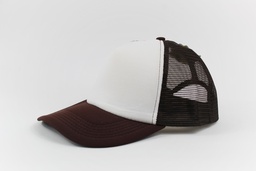 [10096] GORRA MALLA CAFE-BLANCO    