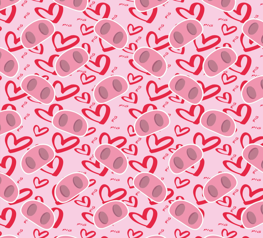 BRUSH ESTAMPADO NARIZ CHANCHO Y CORAZONES