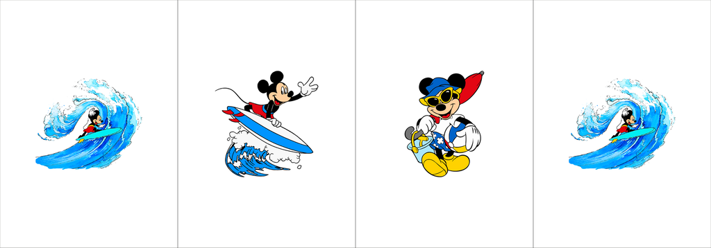 BRUSH ESTAMPADO FRENTES MICKEY SURFISTA NIÑO