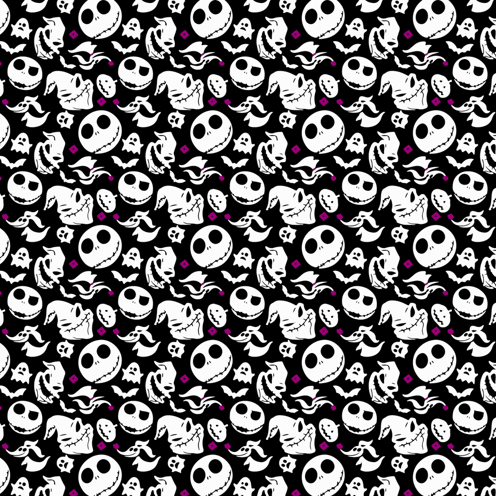 BRUSH ESTAMPADO JACK SKELLINGTON CARAS FONDO NEGRO