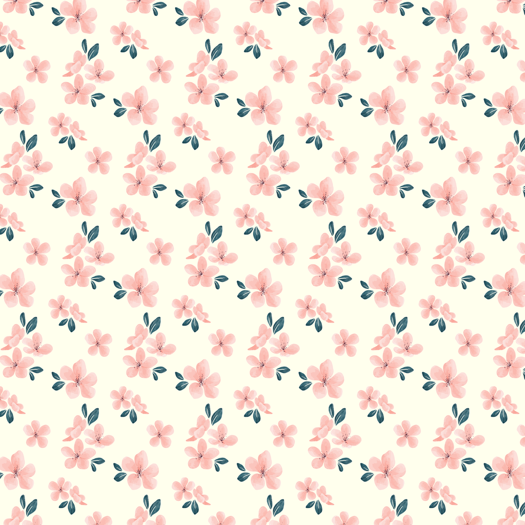 SATIN ESTAMPADO FLORES PEQUEÑAS FONDO CHAMPAN