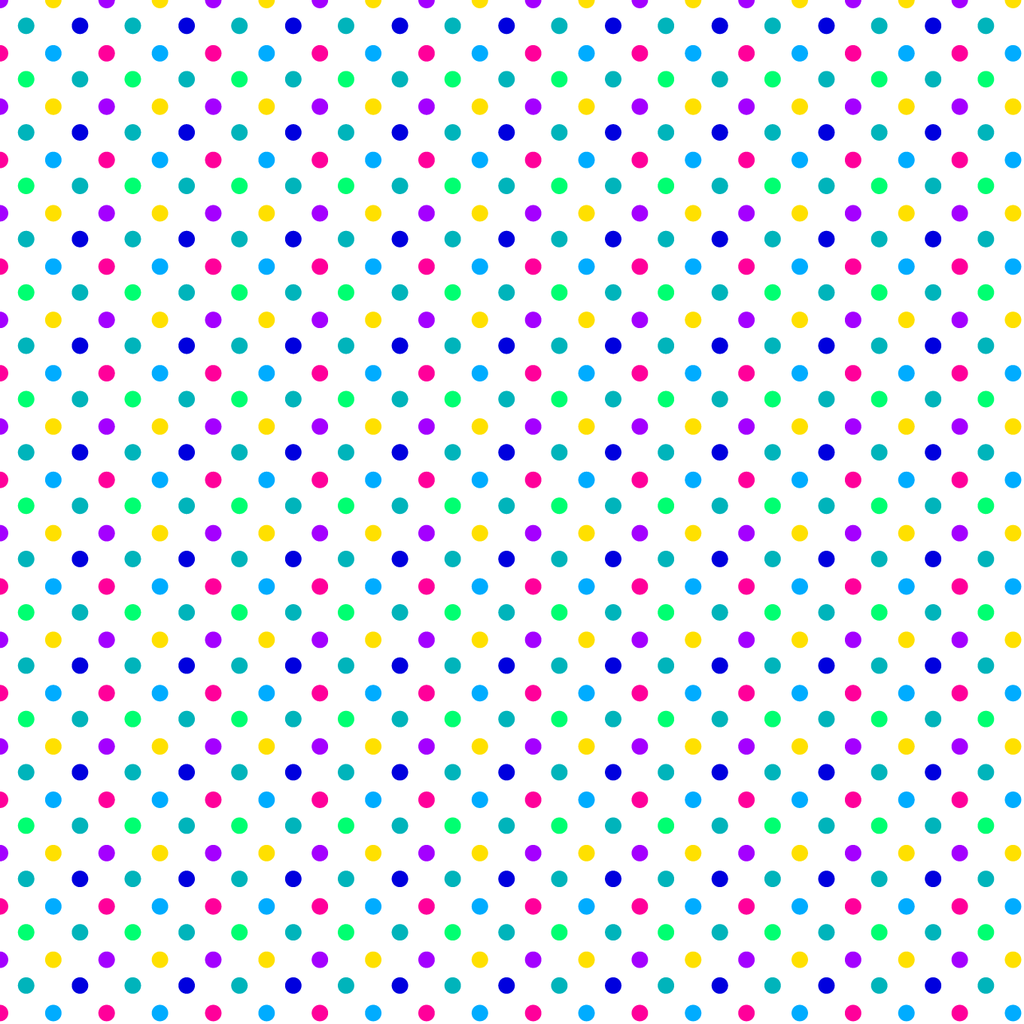 BRUSH ESTAMPADO PUNTOS DE COLORES FONDO BLANCO