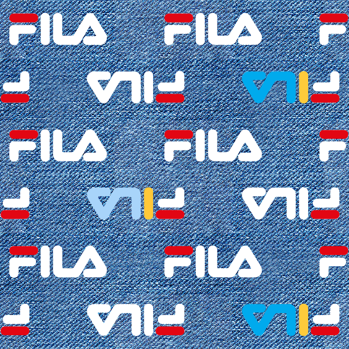 BRUSH ESTAMPADO FILA FONDO AZUL