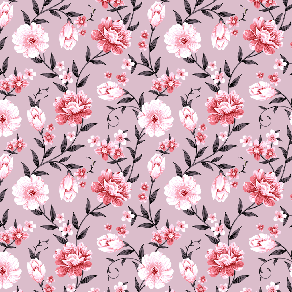 BRUSH ESTAMPADO ROSAS BLANCAS & ROJAS FONDO PALO ROSA