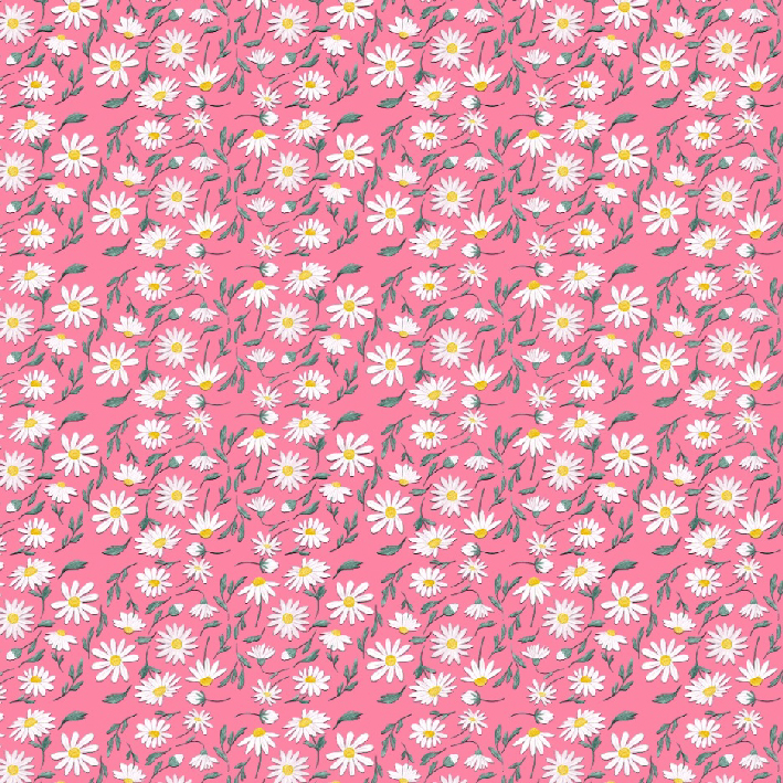 BRUSH ESTAMPADO MARGARITAS FONDO ROSA