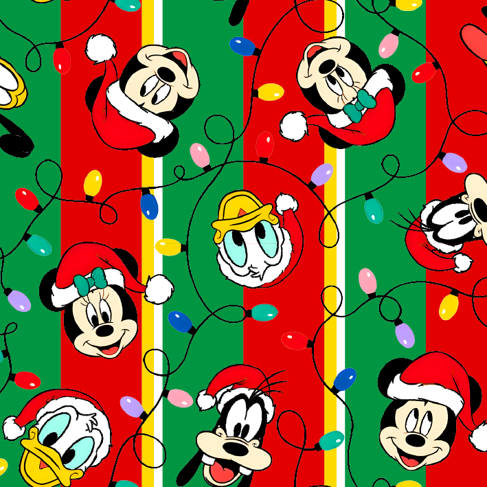 BRUSH ESTAMPADO CARAS MICKEY Y SUS AMIGOS NAVIDAD