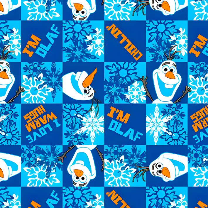 BRUSH ESTAMPADO OLAF FONDO CUADROS AZULES