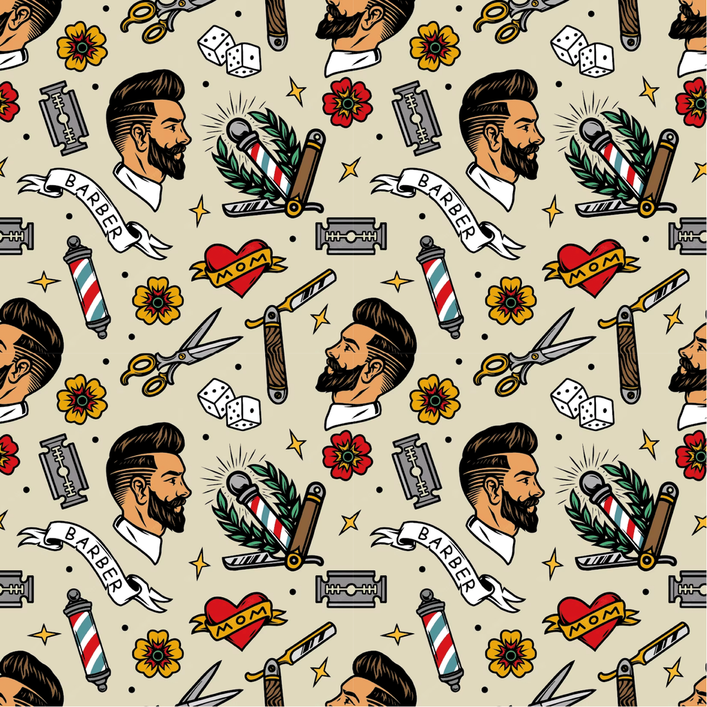 BRUSH ESTAMPADO BARBEROS FONDO KAKI