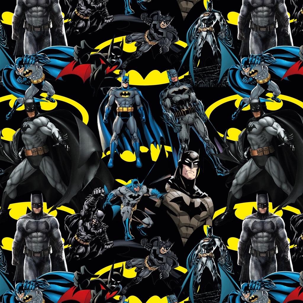 BRUSH ESTAMPADO BATMAN FONDO LOGOS AMARILLOS