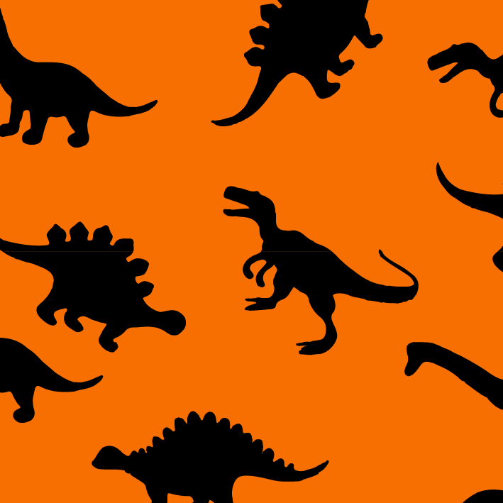 BRUSH ESTAMPADO DINOSAURIOS NEGRO Y NARANJA