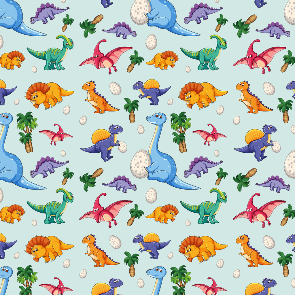 BRUSH ESTAMPADO DINOSAURIOS FONDO CELESTE