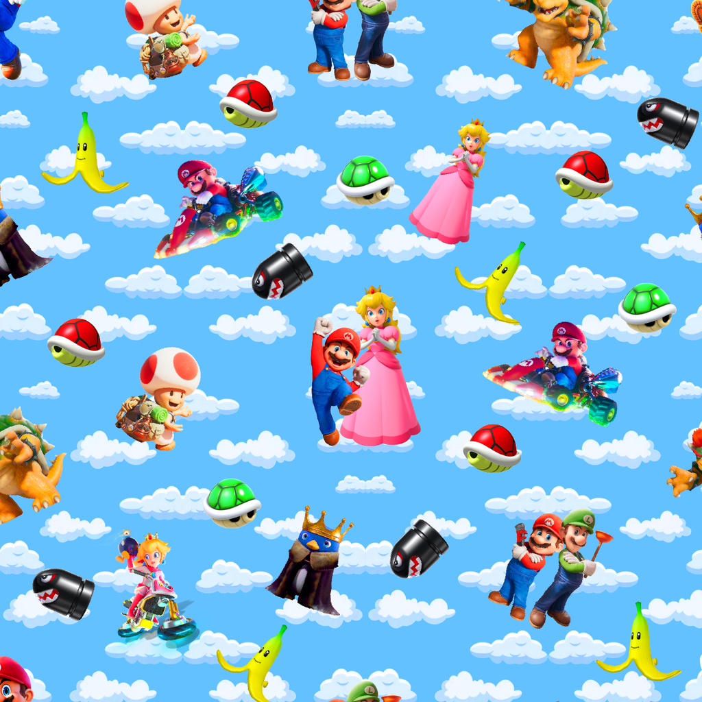 BRUSH ESTAMPADO MARIO BROS FONDO NUBES