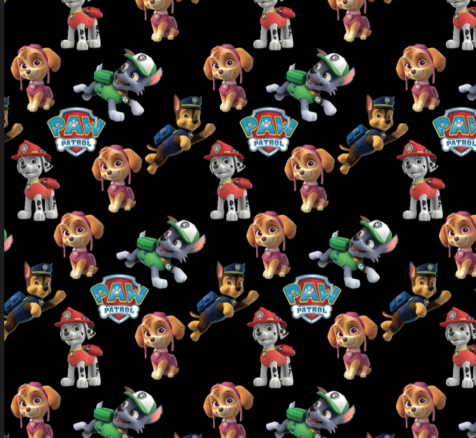 BRUSH ESTAMPADO PAW PATROL FONDO NEGRO