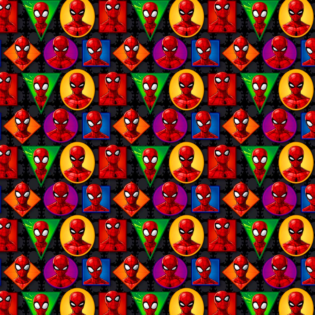 BRUSH ESTAMPADO MARVEL SPIDER-MAN FONDO FIGURAS DE COLORES