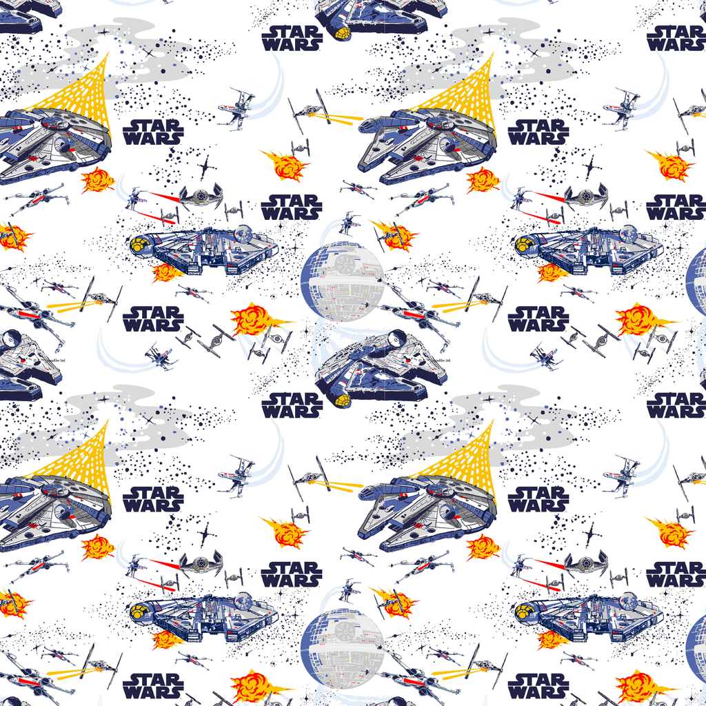 BRUSH ESTAMPADO STAR WARS NAVES FONDO BLANCO