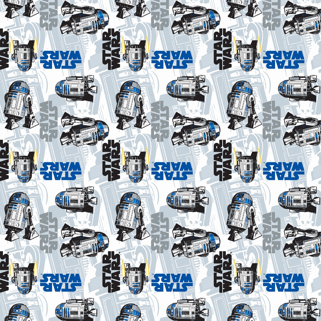 BRUSH ESTAMPADO STAR WARS ANDROIDES FONDO GRIS