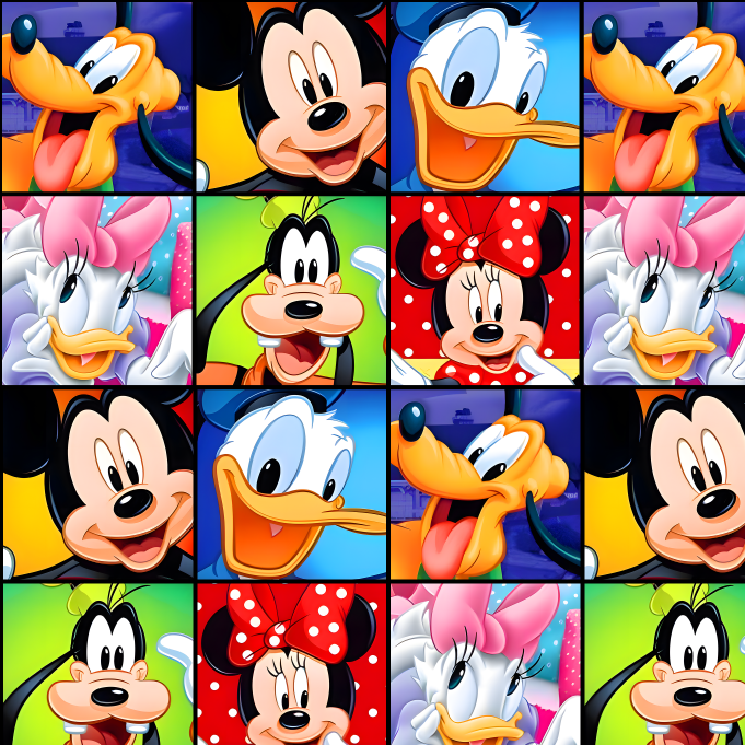 BRUSH ESTAMPADO MICKEY Y AMIGOS FONDO CUADROS