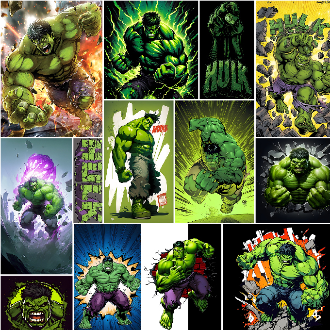 BRUSH ESTAMPADO MARVEL HULK FONDO CUADROS