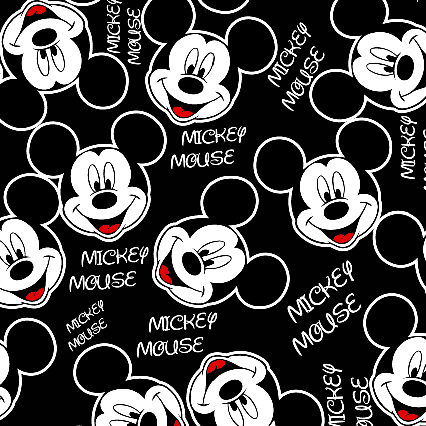 BRUSH ESTAMPADO MICKEY MOUSE CARA FONDO NEGRO