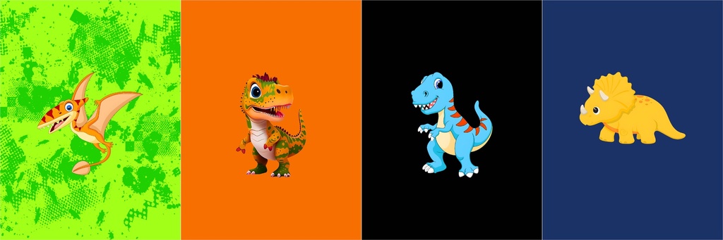 BRUSH ESTAMPADO FRENTES DINOSAURIOS FONDO NIÑO