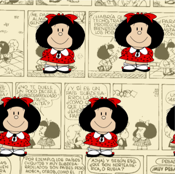 BRUSH ESTAMPADO MAFALDA FONDO PERIODICO