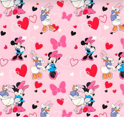 BRUSH ESTAMPADO MINNIE & DAISY FONDO ROSADO