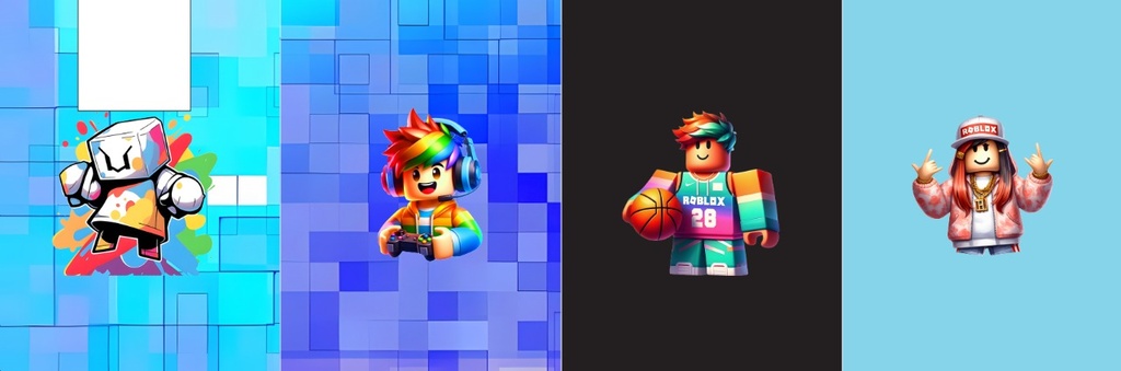 BRUSH ESTAMPADO FRENTES ROBLOX FONDO COLORES NIÑO