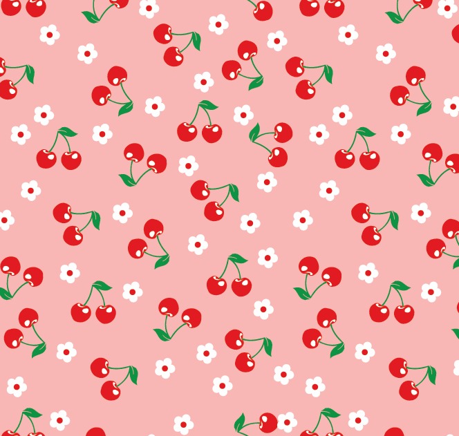 BRUSH ESTAMPADO CEREZA CON FLORES