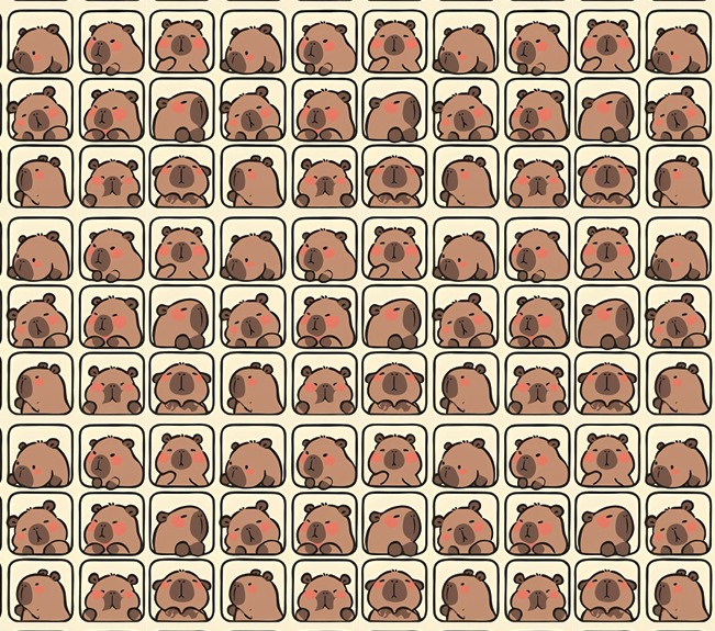 BRUSH ESTAMPADO CAPIBARA CUADROS